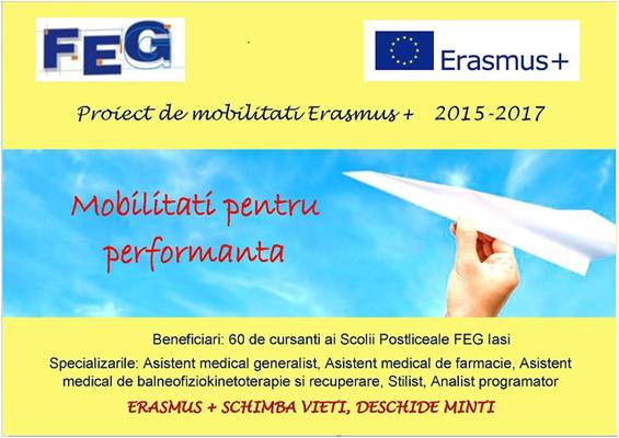 Scoala Postliceala FEG proiect Erasmus+ Mobilitati pentru Performanta